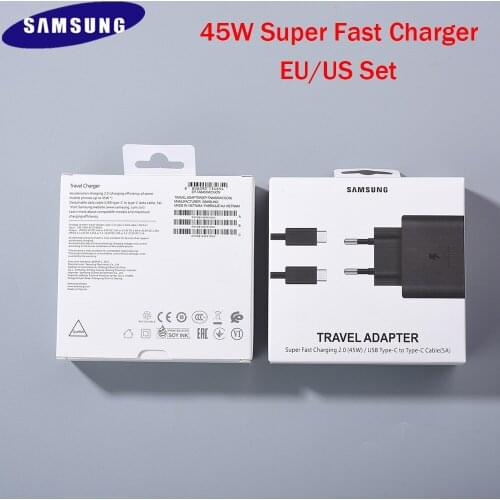 Original Samsung Galaxy Note 20 S21 S20 Ultra S21+ S20+ Note 10 Plus 5G Super Fast Charge 45W PD Adapter Travel Charger EP-TA845