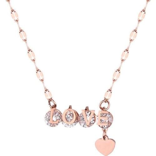 Love Letter Stainless Steel Pendant Necklace 316L Stainless Steel Necklace