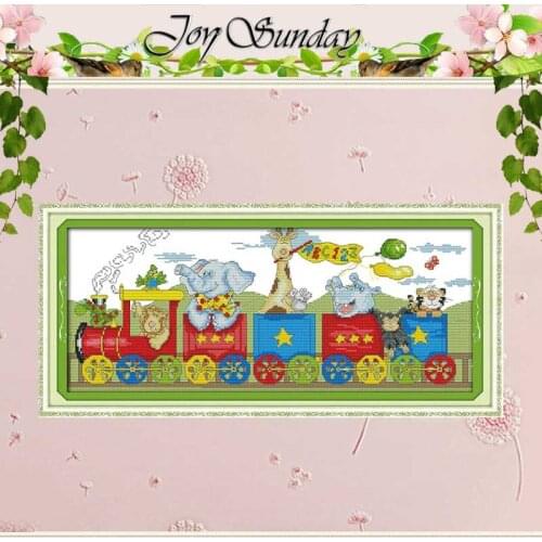 The train of happiness Counted Cross Stitch 11CT 14CT Cross Stitch Set Wholesale Cartoon Cross-stitch Kit Embroidery Needlework