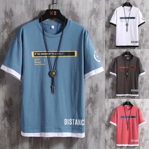 Casual mens T-shirt 2021 Summer Print Letter Hip Hop Harajuku Tshirt Female Punk Style Streetwear Short sleeve T Shirt men