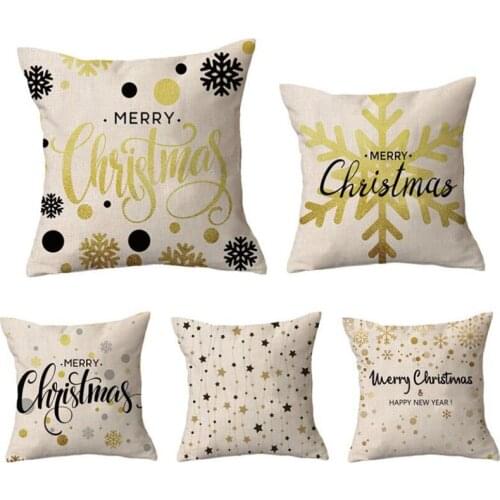 2pcs/set Christmas Festival Pillowcase English Alphabet Snowflake Cushion Cover Pillow Case Christmas Decor Home Textile