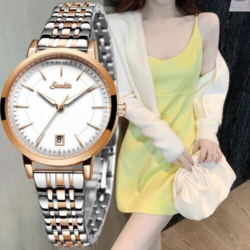 SUNKTA New Rose Gold Women Watch Business Quartz Watch Ladies Top Brand Luxury Female Wrist Watch Girl Clock Relogio Feminino
