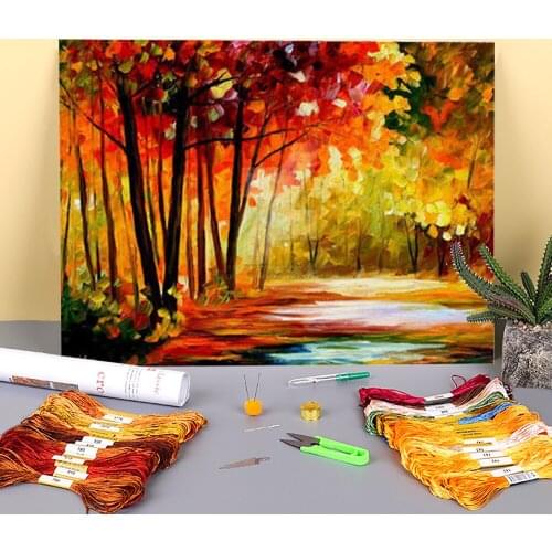 The Turn Fortune Printed Fabric 11CT Cross-Stitch DIY Embroidery Set DMC Threads Craft Sewing Hobby Painting Magic Sales