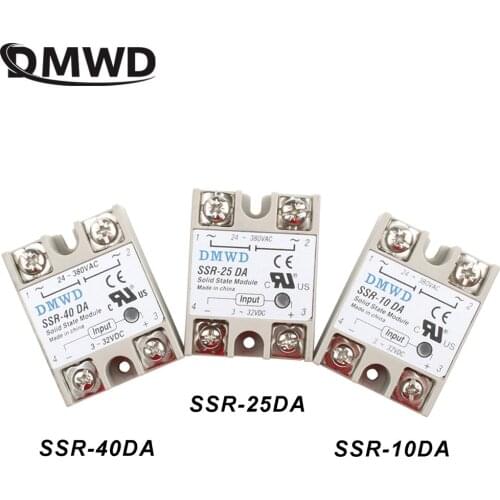 Solid State Relay SSR-10DA SSR-25DA SSR-40DA 10A 25A 40A SSR Actually 3-32V DC TO 24-380V AC SSR 10DA 25DA 40DA DMWD