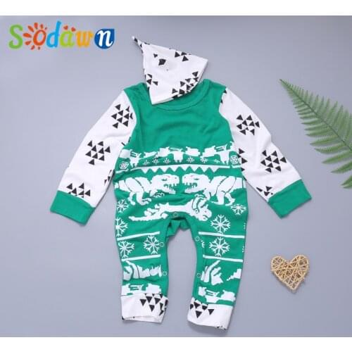Sodawn Spring Autumn Romper+Hat Two-Piece Set Clothing Sets Toddler Clothes Baby Girl Clothes Boy Set Clothes For Newborns
