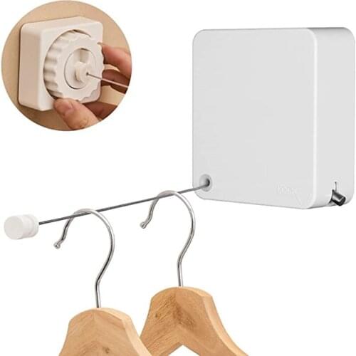 Clothes Line Dryer Retractable Bathroom Accessories Drying Rack White Clothesline Rack Laundry Dryer Double Layer Stretch