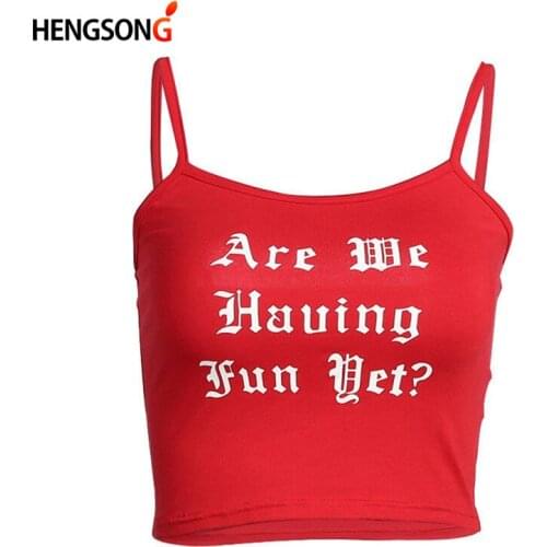 2021 New Summer Sexy Tank Tops Women Ladies Hot Crop Tops Red Solid Letters Printed Sleeveless Camisole Tops Womens Vest