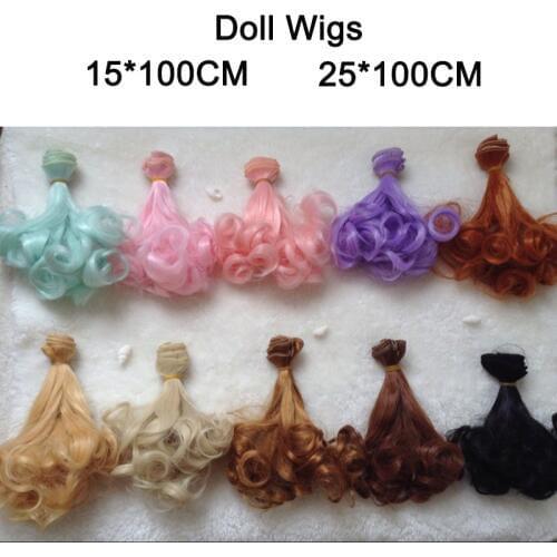 10PCS/LOT Wholesale Hot 1/3 1/4 1/6 1/8 DIY BJD Wigs Curly Synthetic Hair For Dolls Handmade