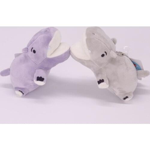 12Pcs/Lot 10CM Random New Animal Hippopotamus Mini Cute Soft Plush Keychain for Bag Key Pendant