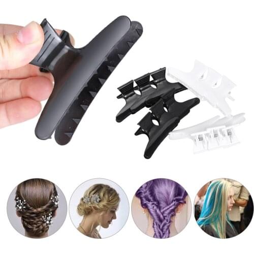 12Pcs Butterfly Hair Clips for Salon Hair Claw Sectioning Clamps Plastic Hairpin Teeth Black White Salon Hairdressers Clips