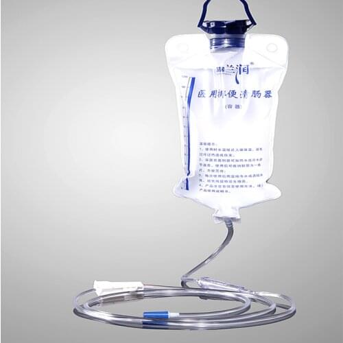 1200MLMedical Household portable Enema Bag Spa bowel Detoxification Colon Hydrotherapy Enema Device with 5 pcs cleaning heads