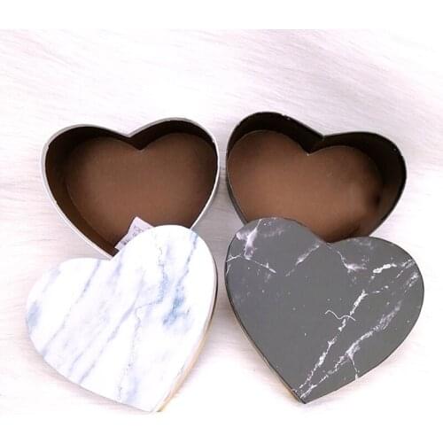3PCS Heart Shaped Marbled Gift Box Candy Container Packaging Wedding Supplies Case DIY Gift Box Party Present Bangle Jewelry