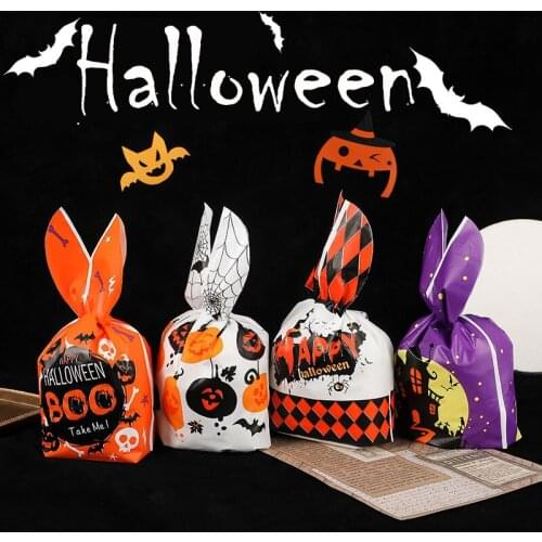 50Pcs Halloween Candy Bag Creative Durable Halloween Exquisite Candy Handbag for Children Adorable Candy Pouch Wholesale