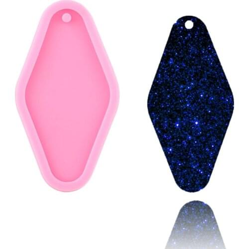 Diamond Silicone Keychain Mold Luggage Tag Pendant Clay Decoration Mould Pendant Jewelry Making Moulds Chocolate Candy Moulds