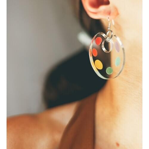 Handmade Artists paint palette earrings
