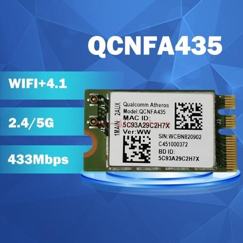 Wireless Adapter Card for Qualcomm Atheros QCA9377 QCNFA435 802.11AC 2.4G/5G NGFF WIFI CARD Bluetooth 4.1