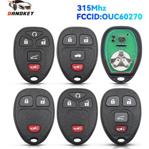 Dandkey Remote Key 4 Buttons For GMC Acadia Savana Sierra Yukon XL 1500 2007 2008 2009 2010 2011 2012 2013 2014 315Mhz OUC60270