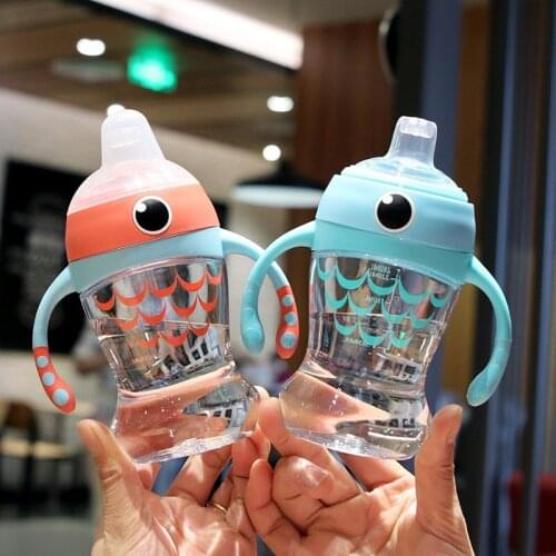 Baby Water Bottle Tritan Material Learning Drinking Cup Baby Anti-choke Water Bottle Cartoon With Handle Anti-fall Water Bottle