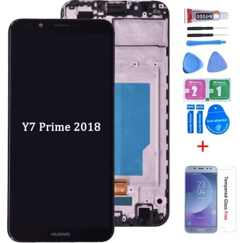 Original For HUAWEI Y7 Pro 2018 LCD Display with Touch Screen Digitizer assembly With Frame Y7 Prime 2018 lcd frame