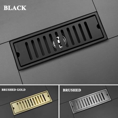 Bath Shower Drain Floor Douche Square Cover Drains Long Linear Drainage Channel Drain for Floor Drain Strainer Kitchen Bathroom