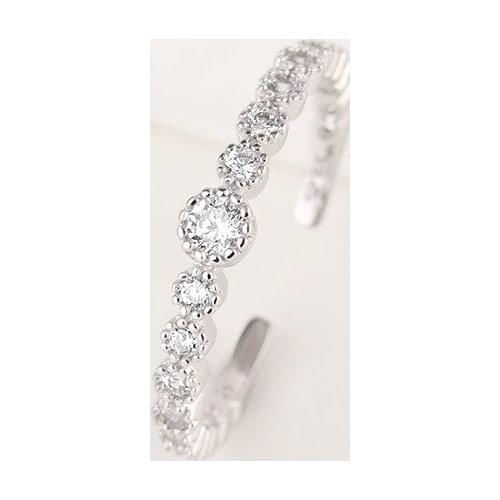 Elegant Fashion Womens Eternal Wedding Ring Zircon Wave Ring Exquisite Womens Ring Charming Bride Engagement Party Accessories