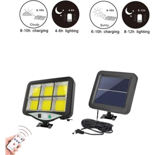 Seperable Solar Street Lights Outdoor Lamp 120 LEDs Solar Lamp IP65 Waterproof For Camping Home Garden Yard 3 mode motion sensor