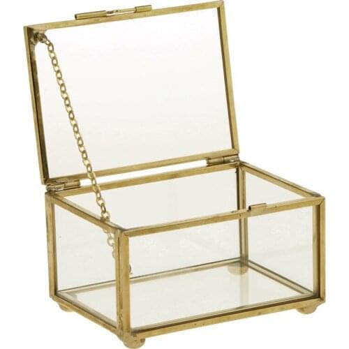 Geometric Glass Style Jewelry Box Table Container For Displaying Jewelry Keepsakes Home Decoration Plants Container Ewelry