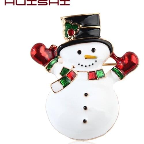 HUISHI Merry Christmas Pin Hot Sale Creative Christmas Gifts Santa Claus Christmas Trees Socks Hat Sock Brooches For Women Gift
