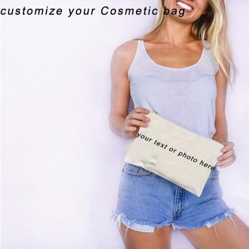 Personal Customize photo text Makeup Cosmetic Bag Wedding Bachelorette Party Bridal shower birthday decoration gift present
