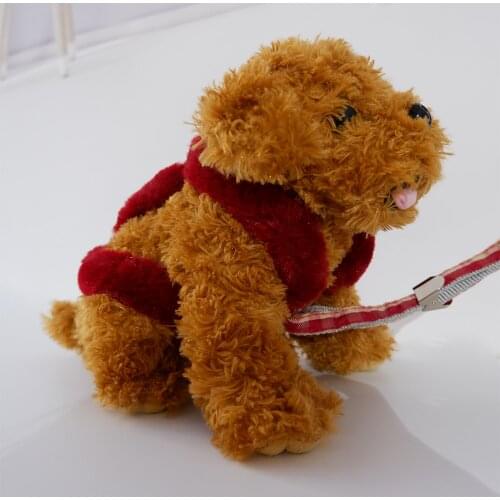 Winter Warm Dog Pet Harness Set Dog Leash Thick Faux Fur Soft Dog Harness Vest Teddy Poodle Small Dog arnes perro laisse chien