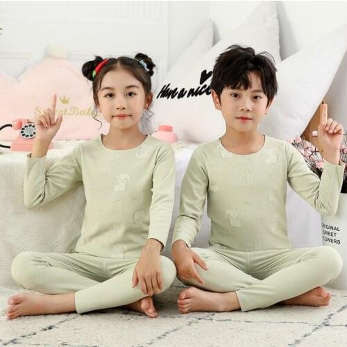 Baby Boy Girls Underwear Set Autumn Velvet Seamless Pajamas Kids Thermal Underwear Clothes Two-Piece Suit Animal Dinosaur Pyjama