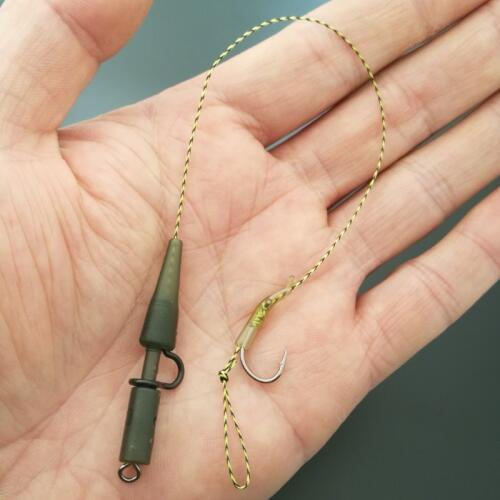 2Set/Bag Hand Made Leader Carp Hook Coated Braid Line Size 6# 4# Hooks fishing heavy duty lead clip for carp fishing accessories