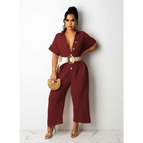 Summer Clothing Fashion Short Sleeve Loose Rompers Womens Jumpsuit Sexy One Piece Club Outfits Lounge Streetwear Wholesale Items