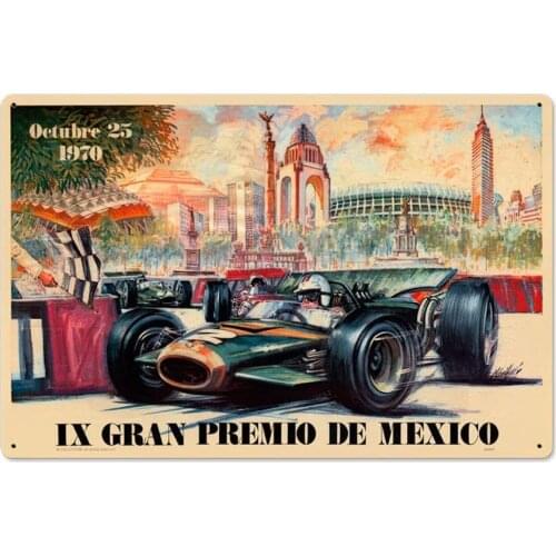 Losea Mexico 1970 Grand Prix Unique Metal Wall Decor for Home, Bar, Diner, Pub, 16 x 12 Inches,Fun Kitchen Decor, Unique