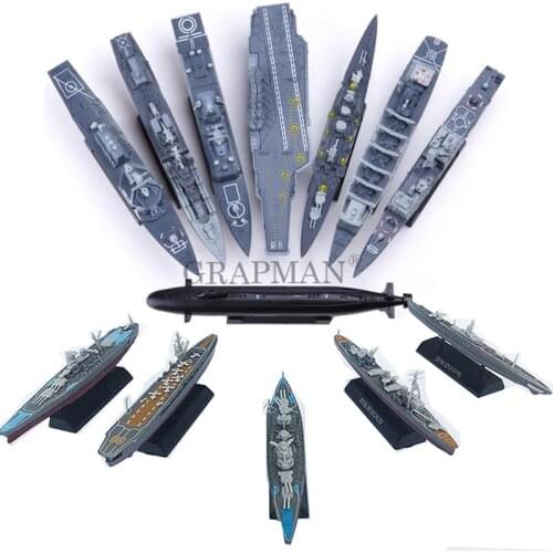 1/2000 Plastic Assemble Warship Cruiser Destroyer Submarine Model Kit WWII Yamato USS Model Ship Puzzle Military Toys For Boys