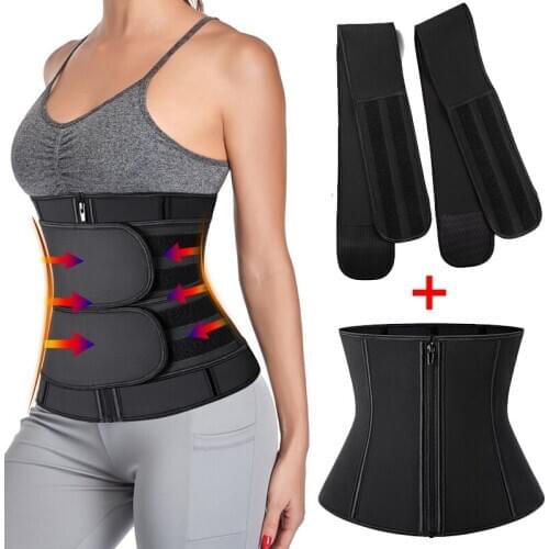 Neoprene Waist Trainer Corset Body Shaper Detachable Trimmer Slimming Belt Women Long Torso Sheath Sweat Shapewear Belly Shapers