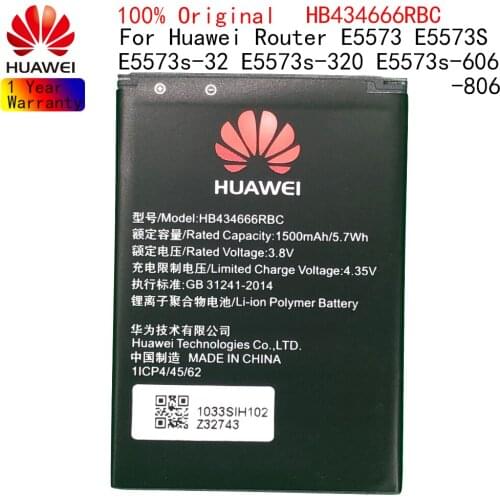 100% Orginal HB434666RBC 1500mAh Battery For Huawei Router E5573 E5573S E5573s-32 E5573s-320 E5573s-606 E5573s-806 Mobile phone