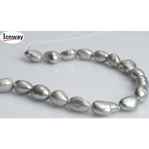 Natural 2strands baroque Freshwater Pearl gray 9-10mm 15inches DIY necklace bracelet earring FreeShipping Wholesale