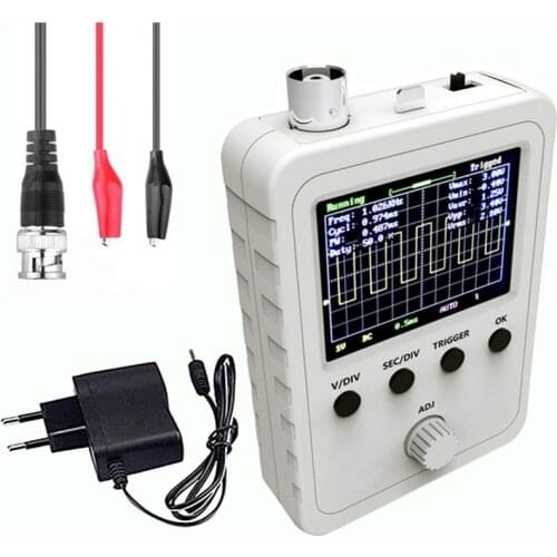 2.4"TFT Portable Digital Oscilloscope With BNC-Clip Cable Probe 200KHz Ana-log Bandwidth1Msps Sampling Rate Digital Oscilloscope