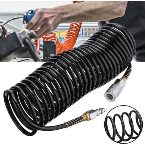 1pc Air Hose Fittings Recoil Pneumatic Airline Compressor Spring Tube Coil Tools 200 PSI Quick Coupler 1/4" NPT