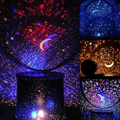Romantic Amazing Cosmos Moon Colorful Master Star Sky Night Lamp Projector Christmas Light Kid Chidren Present Gift Univers E9E3