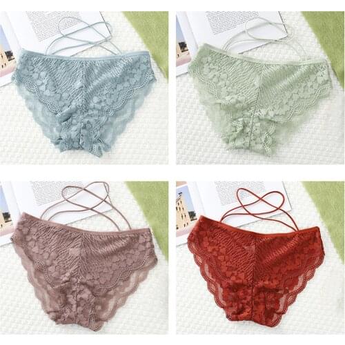 Sexy Seamless Lace Panties Women Fashion Lingerie Tempting Briefs Womens Underpant Low Waist Intimates Underwear lenceria