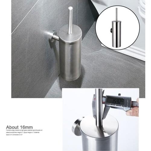 Modern Stainless Steel Wall Mounted Toilet Brush Detachable Brush Head for Bathroom