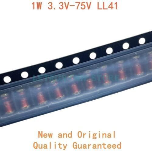 50PCS ZM4756A ZM4757A ZM4758A ZM4759A ZM4760A ZM4761A 47V 51V 56V 62V 68V 75V LL41 LL-41 SMD 1W Zener diode