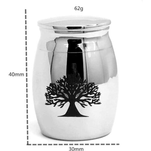 Stainless Steel Cinerary Funerary Urn Jar Opening The Tree Of Life Urn Container The Urn Can Be Opened (Tree Of Life)