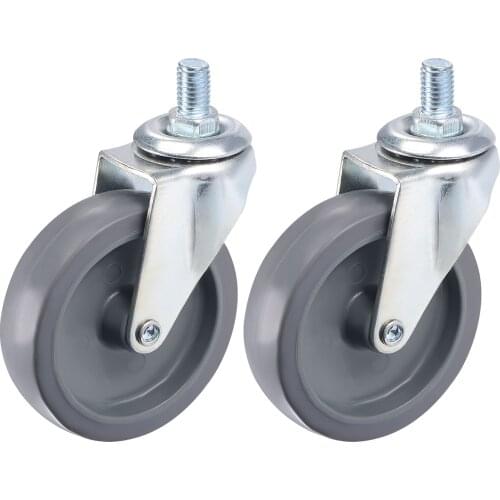 Uxcell Swivel Stem Caster 3" Diameter 66Lbs Load Capacity, for Workbench Trolley, TPE, Gray, Pack of 2