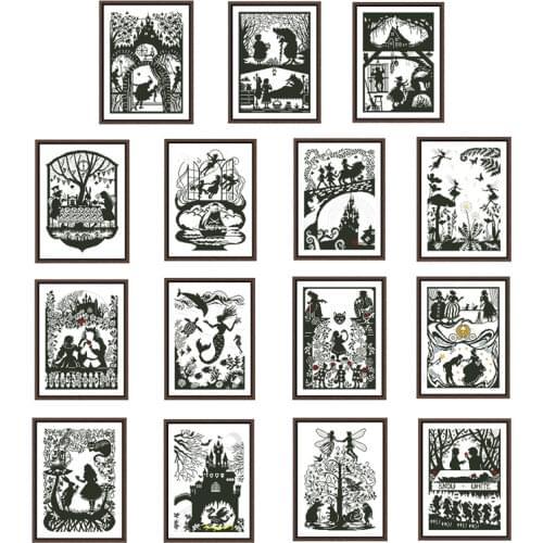 15 pattern available cross stitch kit single color simple pattern 18ct 14ct 11ct white cloth embroidery needlework