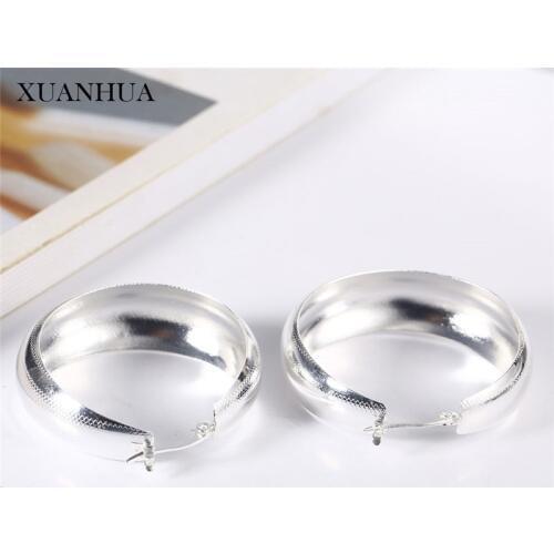 XUANHUA Stainless Steel Jewelry Woman Hoop Earrings For Women Jewellery Accessories Charm Earring Female Mass Effect
