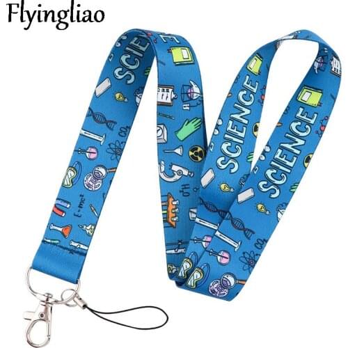 Cartoon Chemical Appliance Knowledge Lanyard Badge ID Mobile Phone Rope Key Lanyard Neck Straps Accessories webbings ribbons