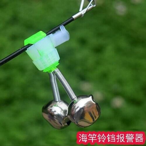 10Pcs/Set Fishing Rod Bite Twin Spiral Bells Fishing Bite Alarms Outdoor Night Carp Fishing Rod Tip Clips Tool Accessories Peche
